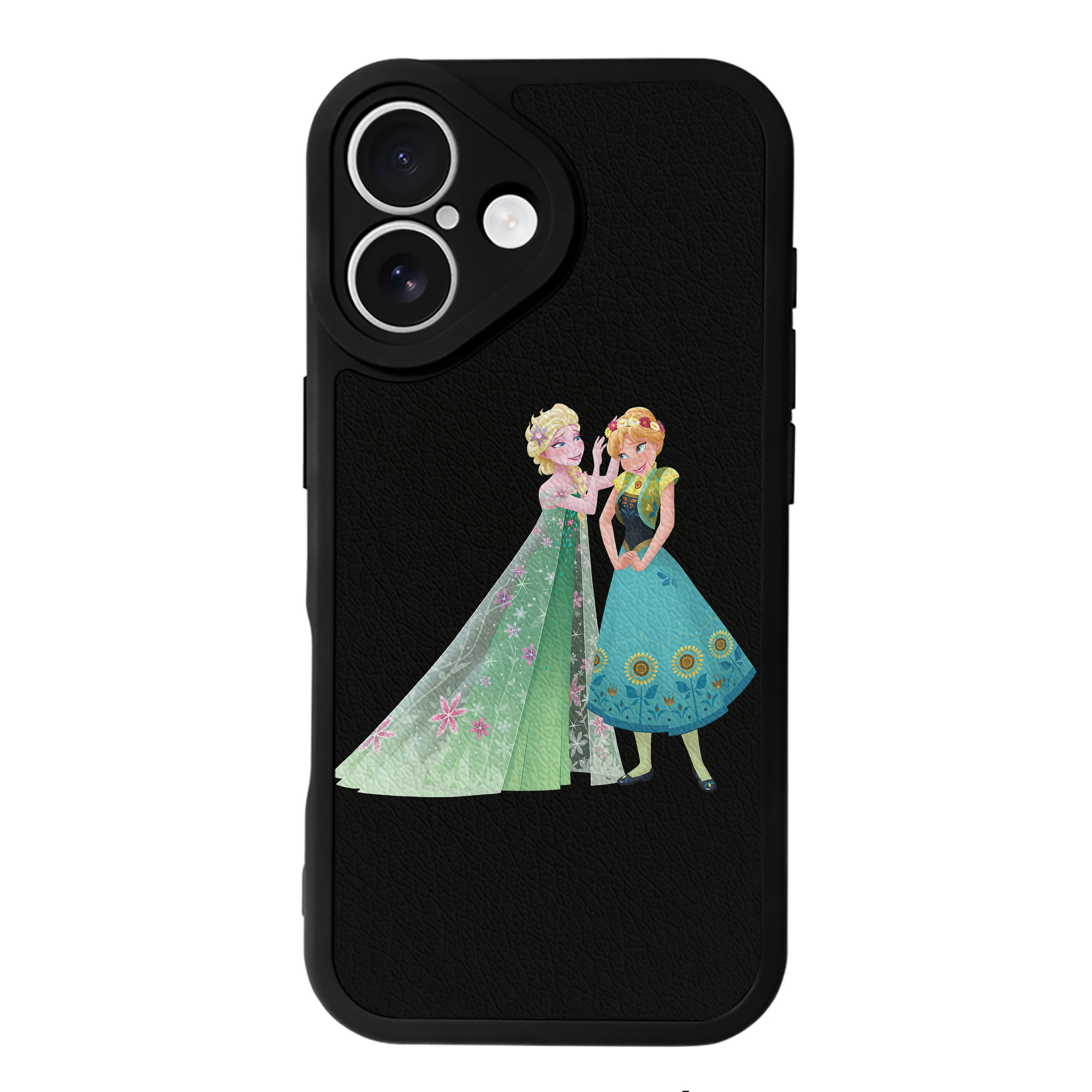 （画像用） アナと雪の女王 アンナ エルサ Frozen Anna Elsa 【iPhone 16シリーズ対応】シリコンスマホケース（レザー調） 材質：シリコン